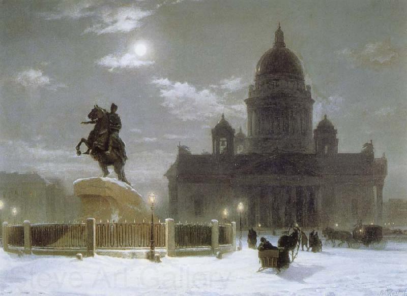 Vasily Surikov Monument to Peter the Great on Senate Squar in St.Petersburg Norge oil painting art